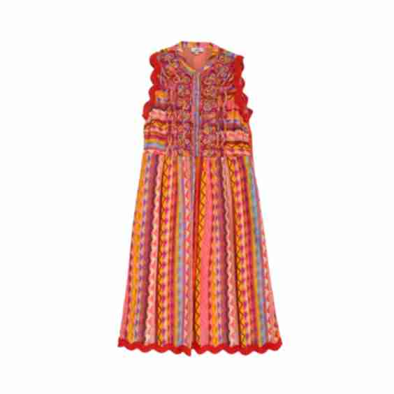 Flowy Striped Dress With Elasticated Waist