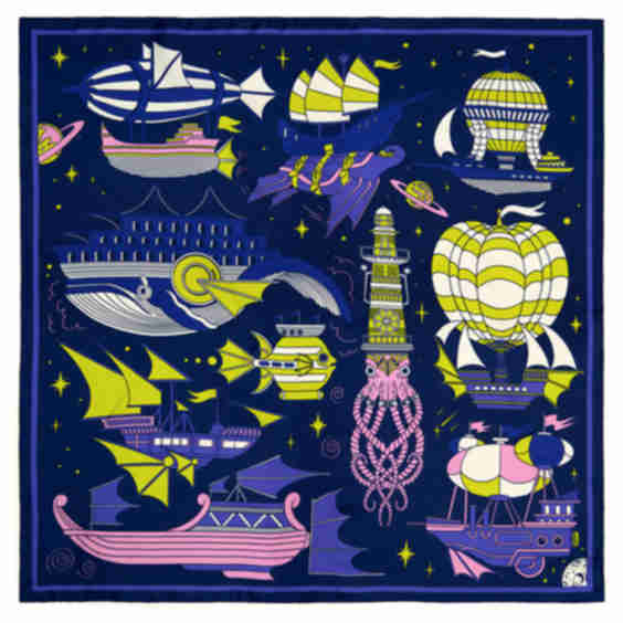 Los Corsarios Estelares Violet Square Silk Scarf