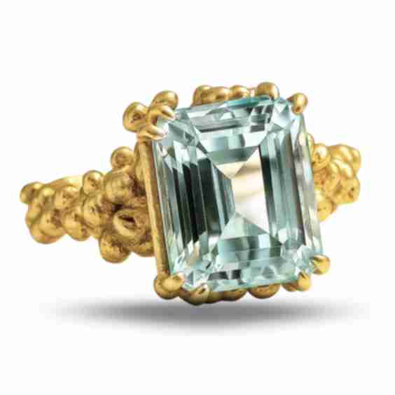 Solid Beryl Gemstone Ring