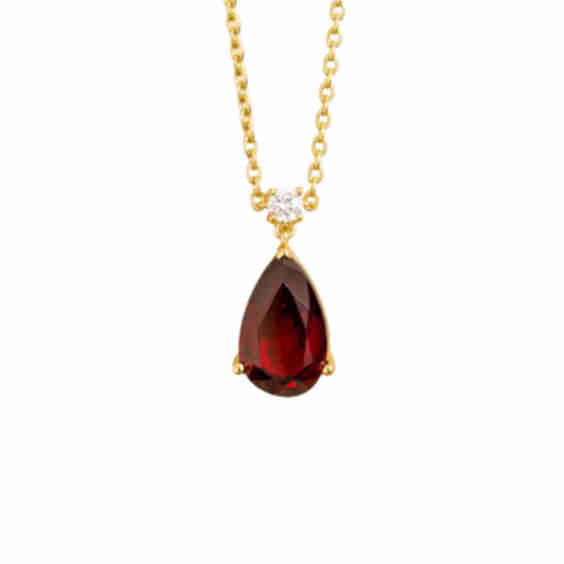 Ori Large Pendant Necklace In Ruby & Diamond Set In Gold
