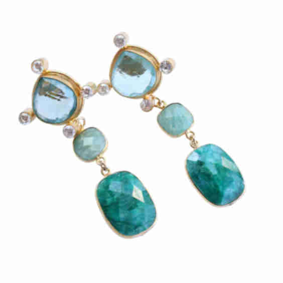 Amethyst Emerald Earrings