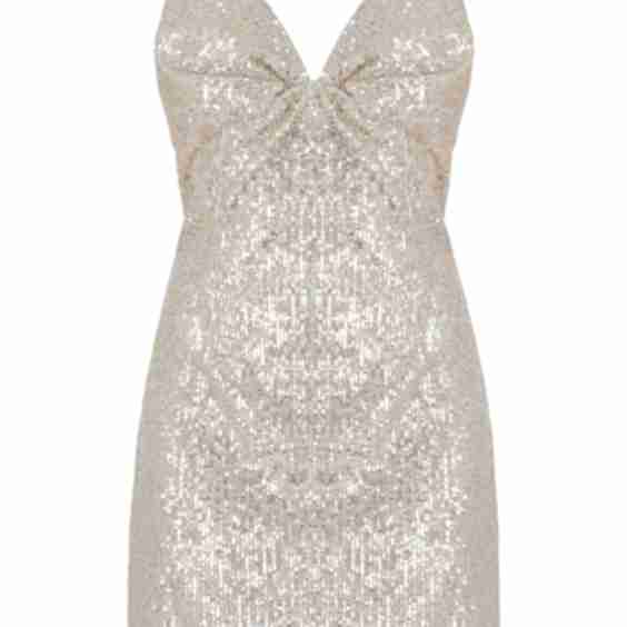 Buena Silver Sequin Short Party Dress