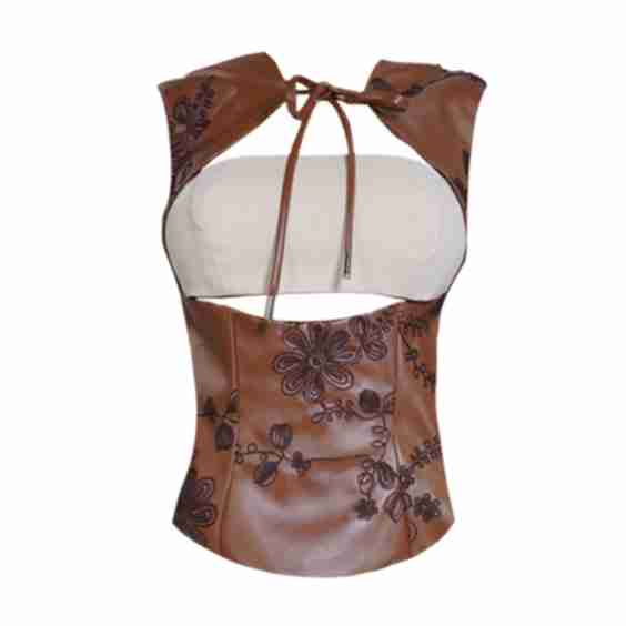 The Embroidered Leather Bandeau