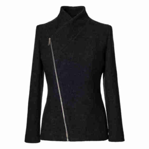 Jana Coshè Wool Jacket with Asymmetric Zip – Handmade from Italian Virgin Wool