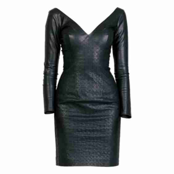 Leather Long Sleeves Dress