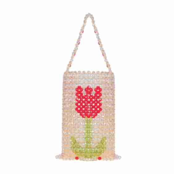 Champagne Bloom Tulip Bucket Bead Bag