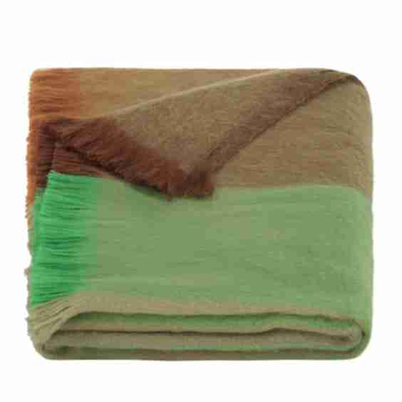 Scarf Shawl Striped Green Brown Naturals Alpaca Wool