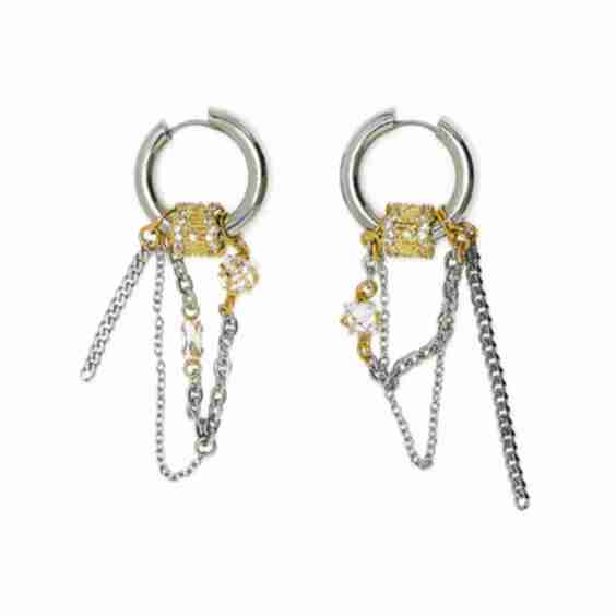 Interference Chain Hoop Earrings