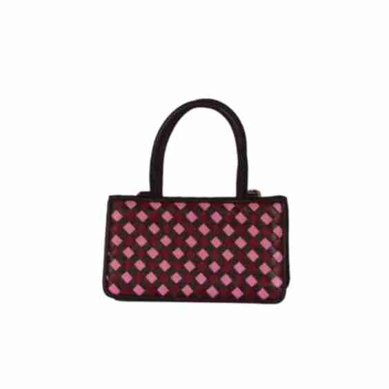 Rose Woven Leather Crossbody Piraye Bag
