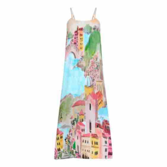 La Riviera Multicolor Spaghetti Strap Maxi Dress