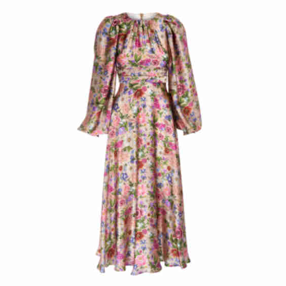 Garden Treasure Silk Satin Dress
