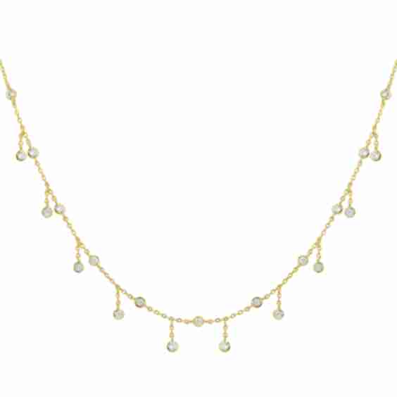 Rain Drop Choker Necklace with Crystals