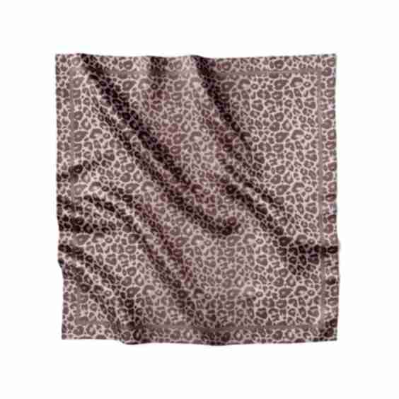 Leopard Savanna Taupe Midi Silk Scarf