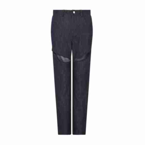 Embellished Sparkly Cut Out Jeans In Profound Blue
