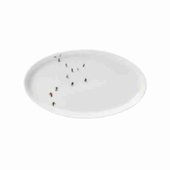 Skier Oval Dish Plate