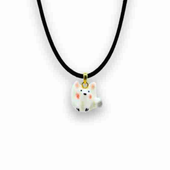 Porcelain Cat Choker Necklace 