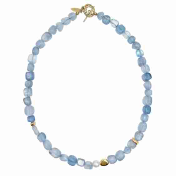 Free Style Irregular Aquamarine Modern Necklace