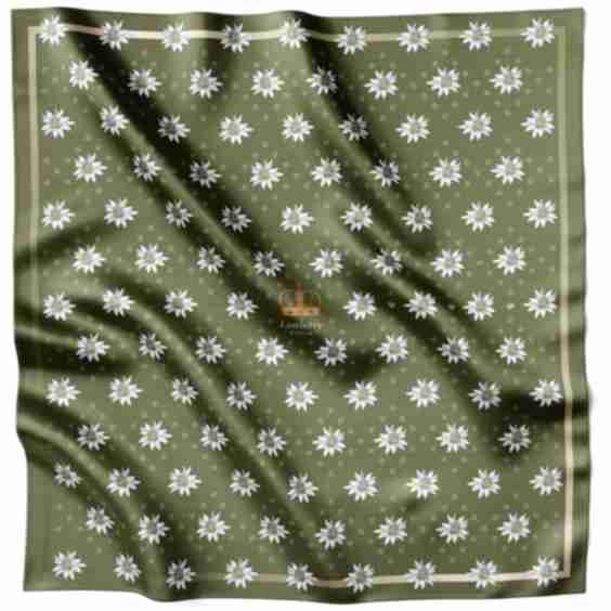 Alpine Edelweiss Midi Silk Scarf  
