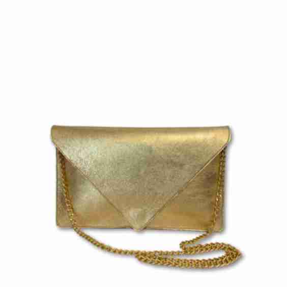 Envelope Clutch Leather with Chain