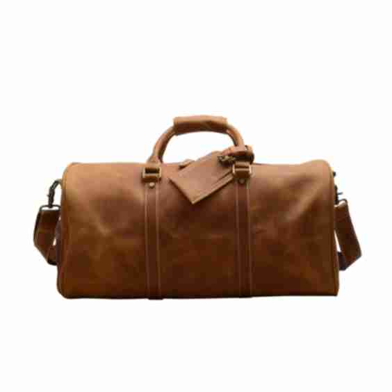 Leather Weekend Bag with Shoe Storage