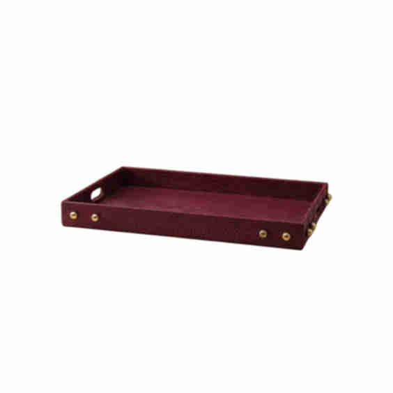 Handmade Leather Tray – Brass Stud Detail