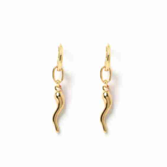Cornicello Gold Charm Earrings - Large
