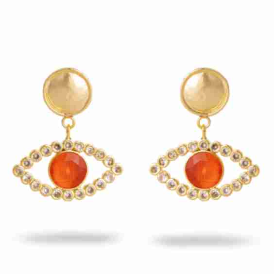 Crimson Flame Eye Earrings