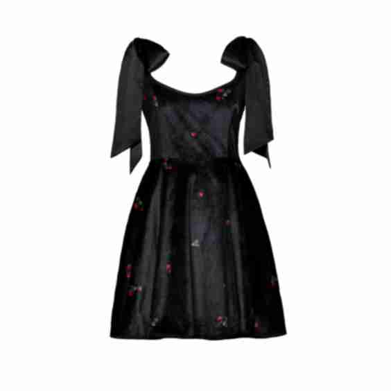 Velvet Dress With Tie Straps