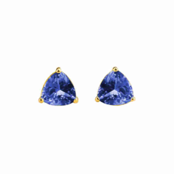 Trillion Blue Sapphire Stud Earrings
