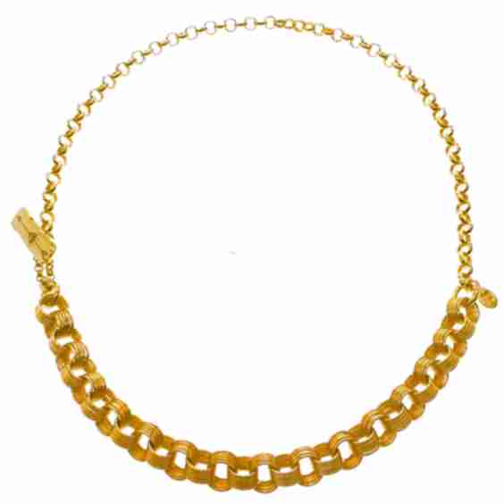 Gold Plated Basic Chain Necklace Special Closure 42cm