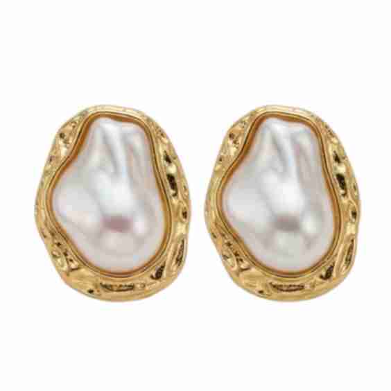 Keshi Pearl Studs Vermeil Gold Plated Pearls