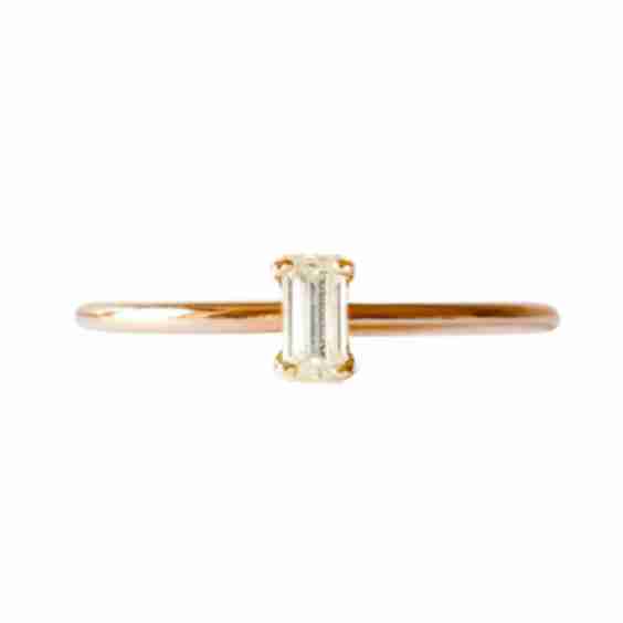 Moissanite Baguette Ring