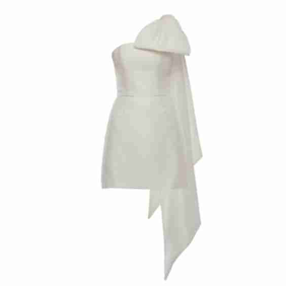 Joy Dress + Cape Bow Strapless Mini 