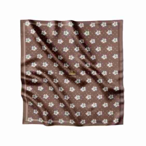 Midi Alpine Edelweiss Ladybug Silk Scarve