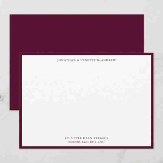  Classic Border Flat Note Card