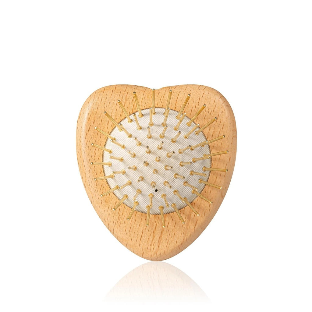 Gua Sha Hair & Scalp Brush Love Heart Wooden Edition