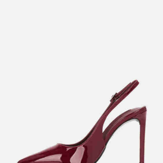 Patent Microfiber Slingback Buckle Stiletto Heels Pointed Toe Pumps