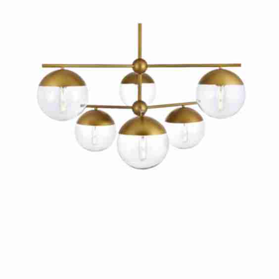 Eclipse 6 Light 36" Wide Chandelier With Clear Glass
