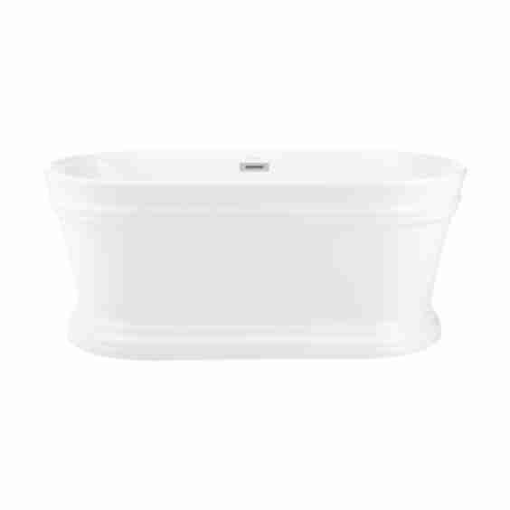 Santorini 59" Free Standing Acrylic Soaking Tub with Center Drain and Overflow