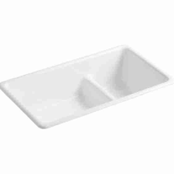 Iron Tones 33" Drop In Double Basin Cast Iron Kitchen Sink