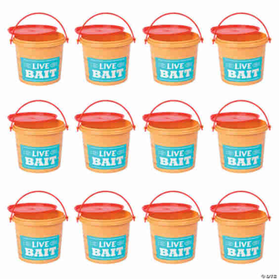 Little Fisherman Pails With Lids Favor Containers 12 Pc
