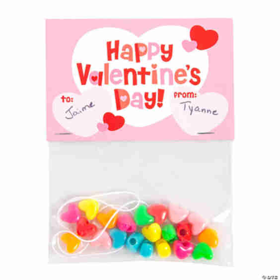 Beaded Friendship Bracelet Craft Kit Valentine Exchanges for 24