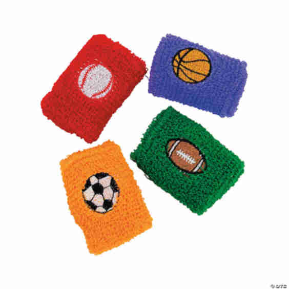 Sport Ball Wristbands 12 Pc