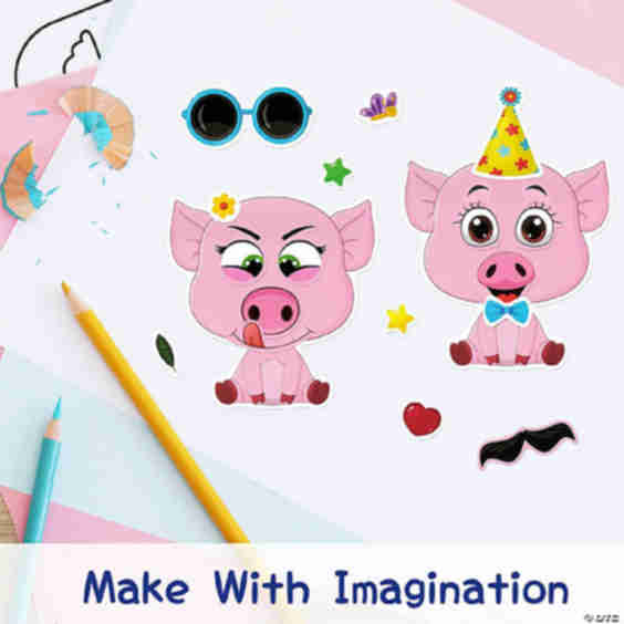 Wrapables Make A Face Stickers Diy Make Your Own Stickers 24 Sheets Fun Animals