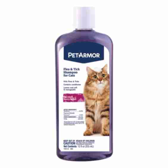 Flea & Tick Cat Shampoo, Coconut Berry Scent, 12 oz