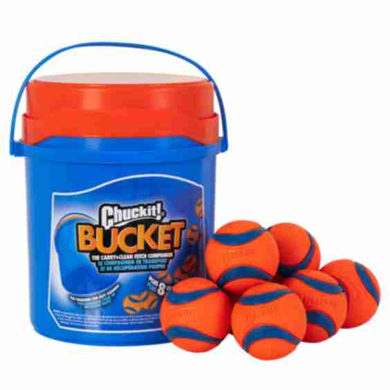Bucket With 8 Utra Ballls Dog Toy
