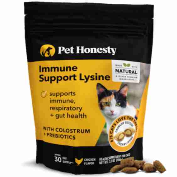 Cat Supplement - Immune Support Lysine Crunchy & Creamy Chews, Chicken Flavor 3.7 Oz