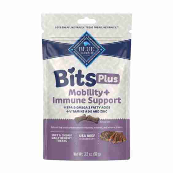 Bits Plus Beef Recipe with Mobility + Immune Support Soft & Chewy Training Treats, 3.5-oz Bag