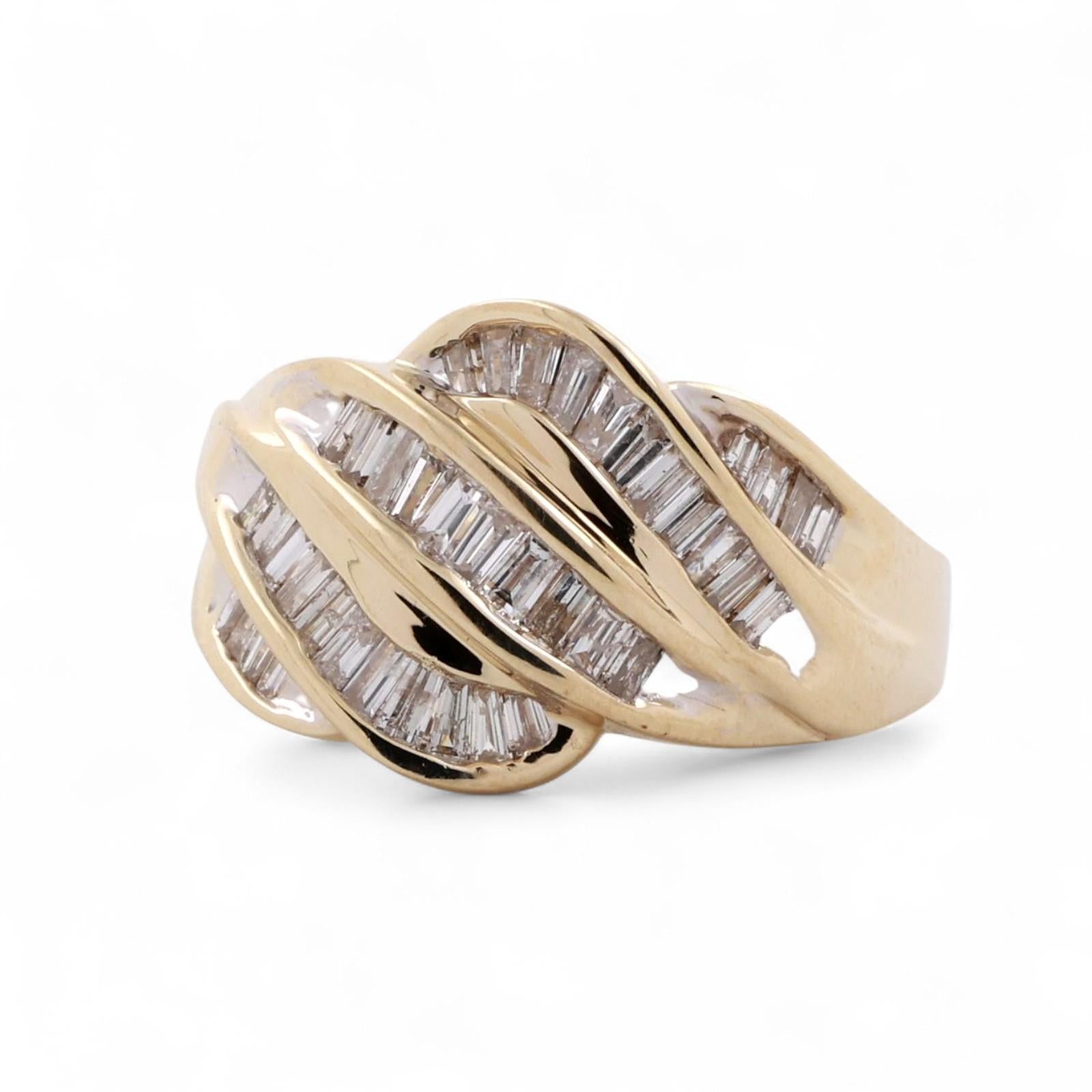 Baguette Diamond Swirl Ring