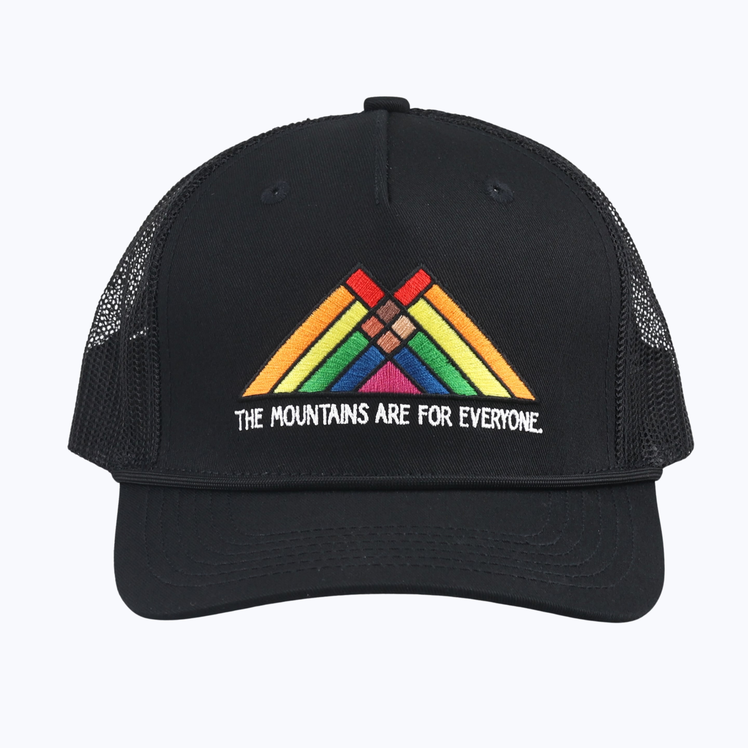 The Mountains are for Everyone Embroidered Trucker Rope Cap
